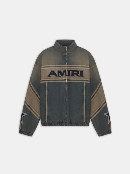 Amiri Sport Denim Track Jacket - Worn Slate | Amiri Online