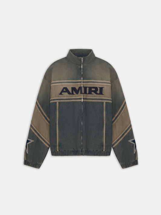 Amiri Sport Denim Track Jacket - Worn Slate | Amiri Online
