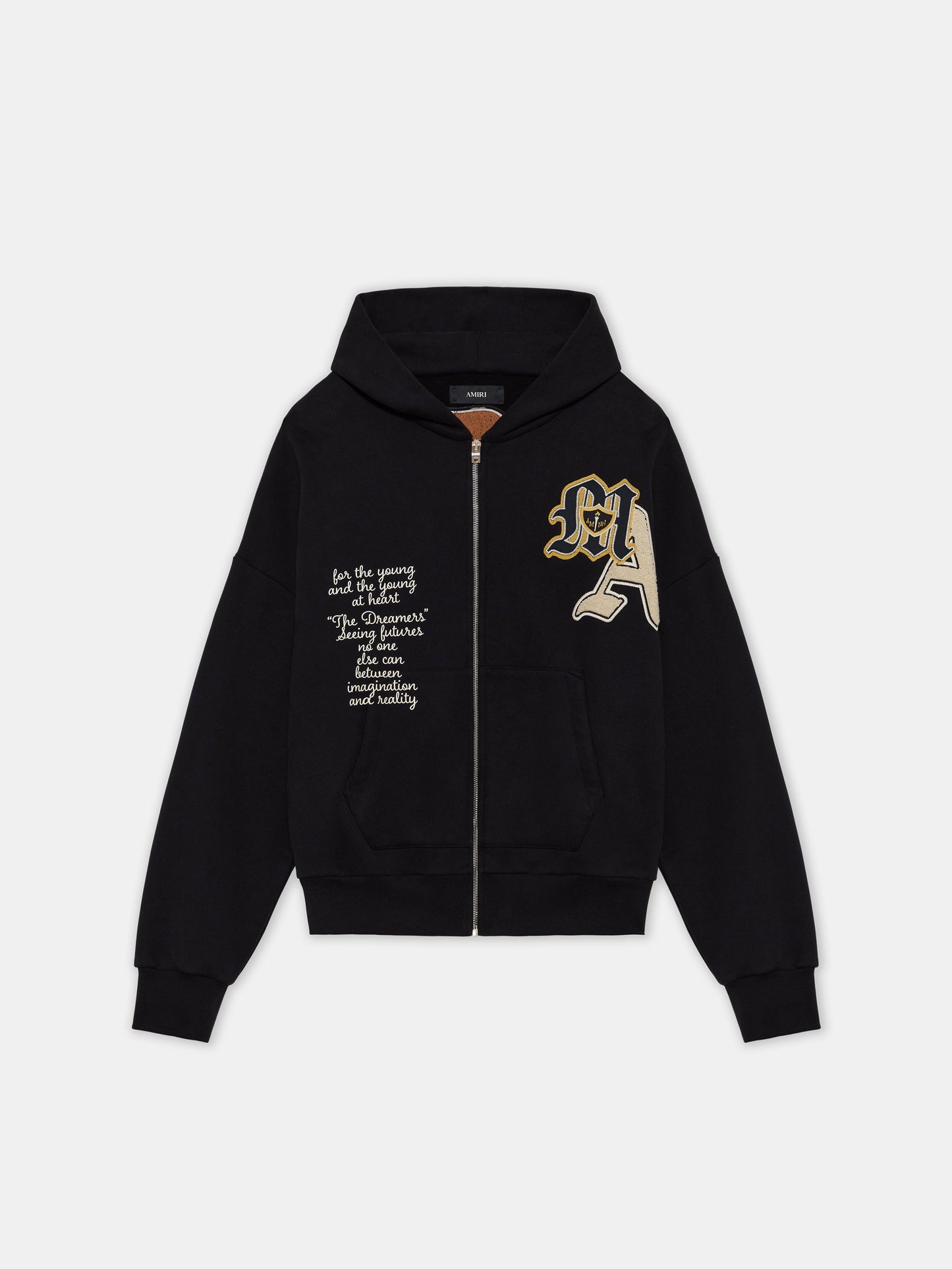 Varsity Patch Oversized Zip Hoodie - Black | Amiri Budget Friendly