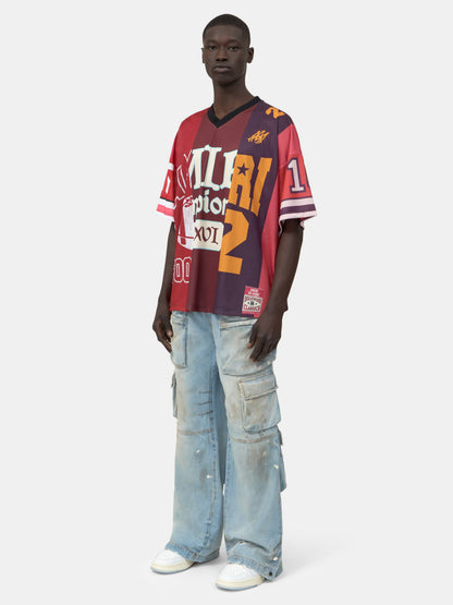 Spliced Oversized Mesh Tee - Red | Amiri Affordable