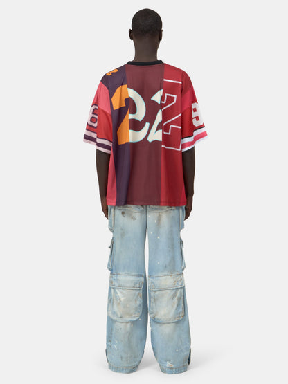 Spliced Oversized Mesh Tee - Red | Amiri Affordable