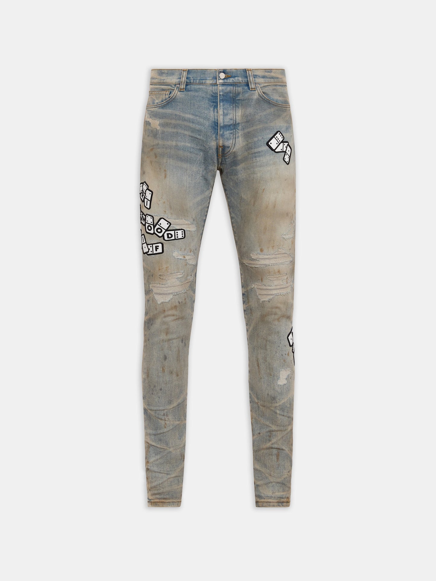 Domino Applique Skinny Jean - Perfect Antique Indigo | Amiri Great Deal