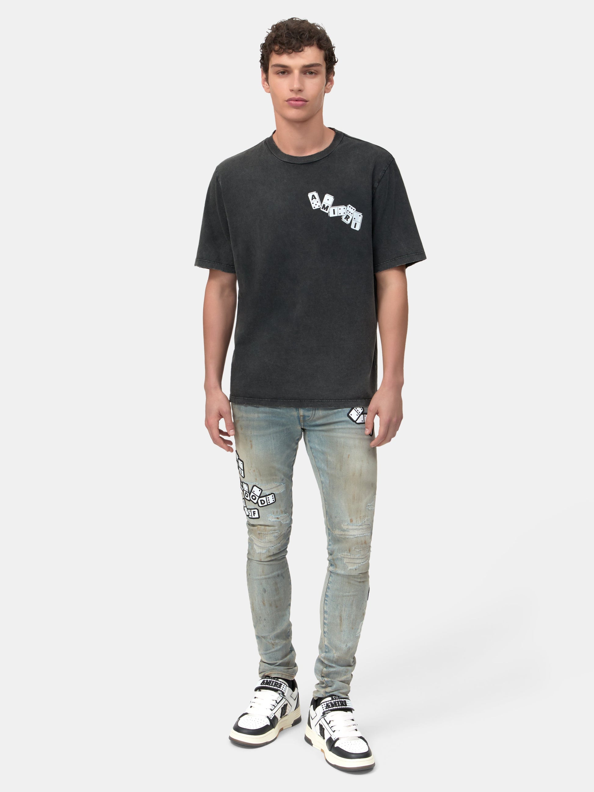 Domino Applique Skinny Jean - Perfect Antique Indigo | Amiri Great Deal