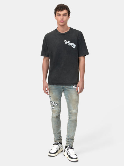 Domino Applique Skinny Jean - Perfect Antique Indigo | Amiri Great Deal