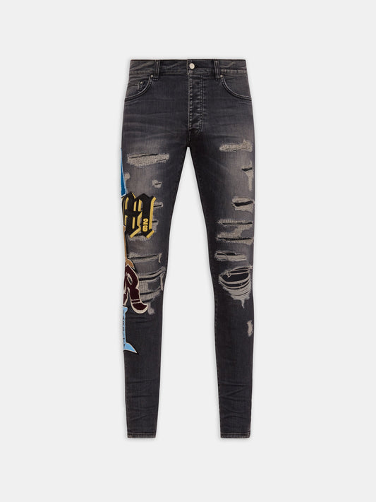 Varsity Patch Skinny Jean - Black Sand | Amiri Special Offer