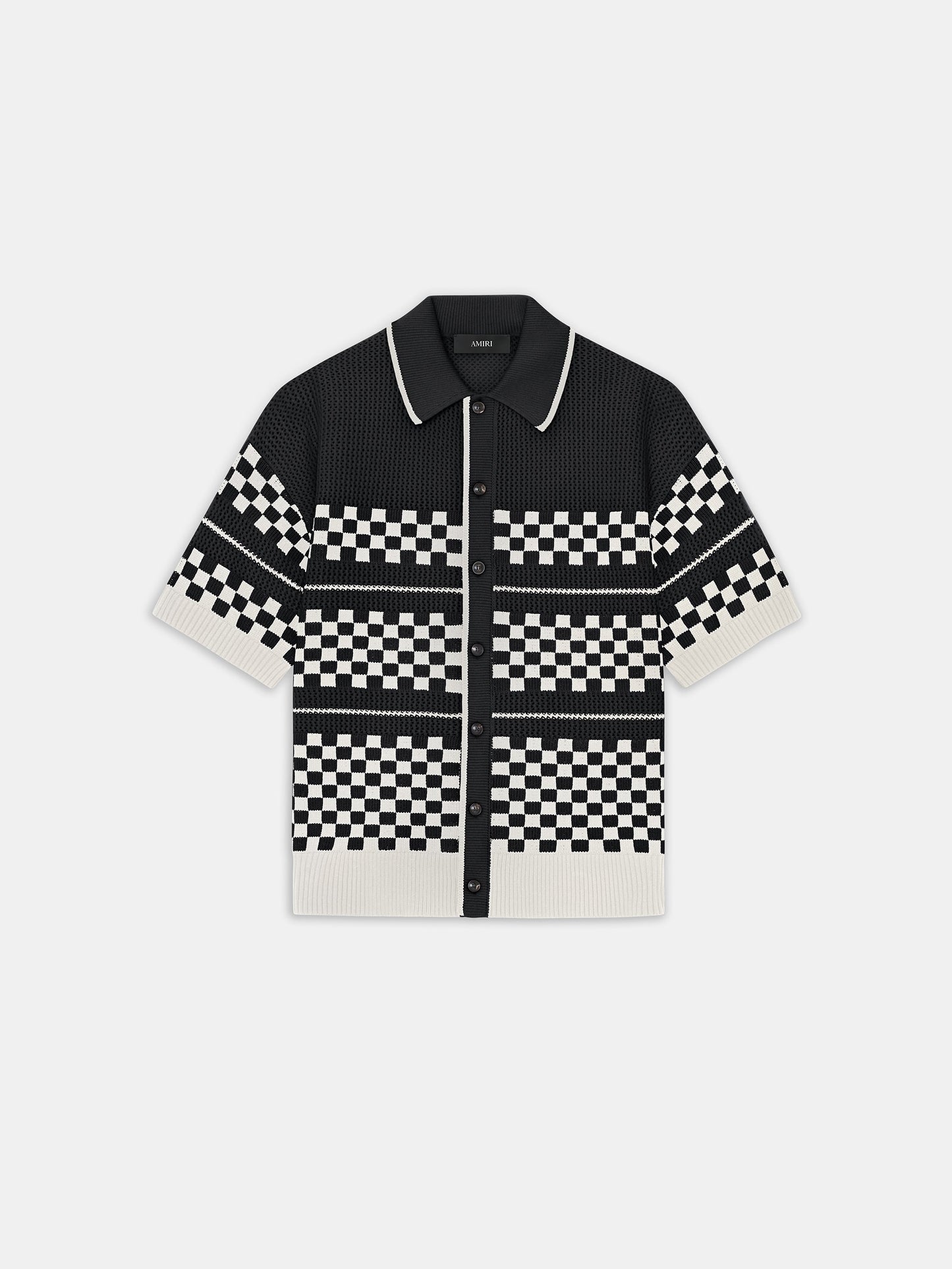 Checkered Mesh Shirt - Black | Amiri Featured