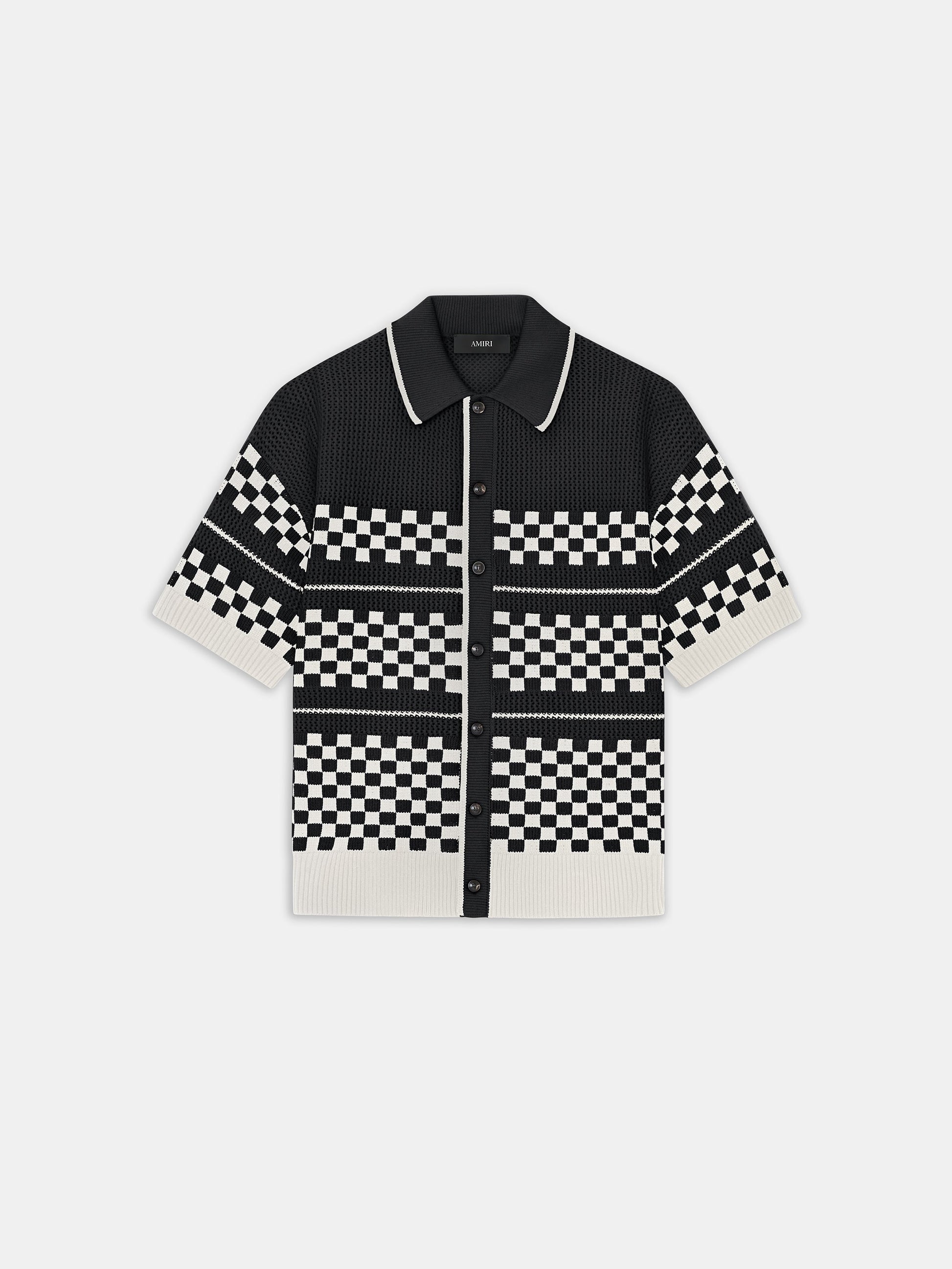 Checkered Mesh Shirt - Black | Amiri Featured