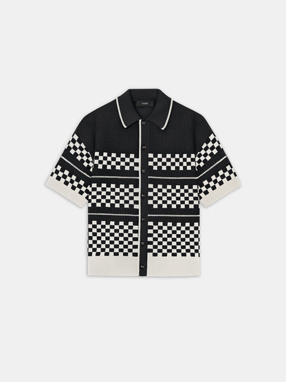 Checkered Mesh Shirt - Black | Amiri Featured
