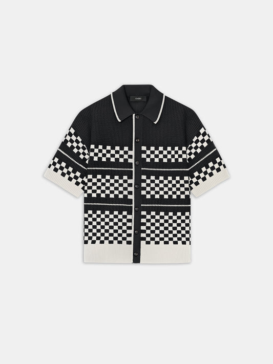 Checkered Mesh Shirt - Black | Amiri Featured