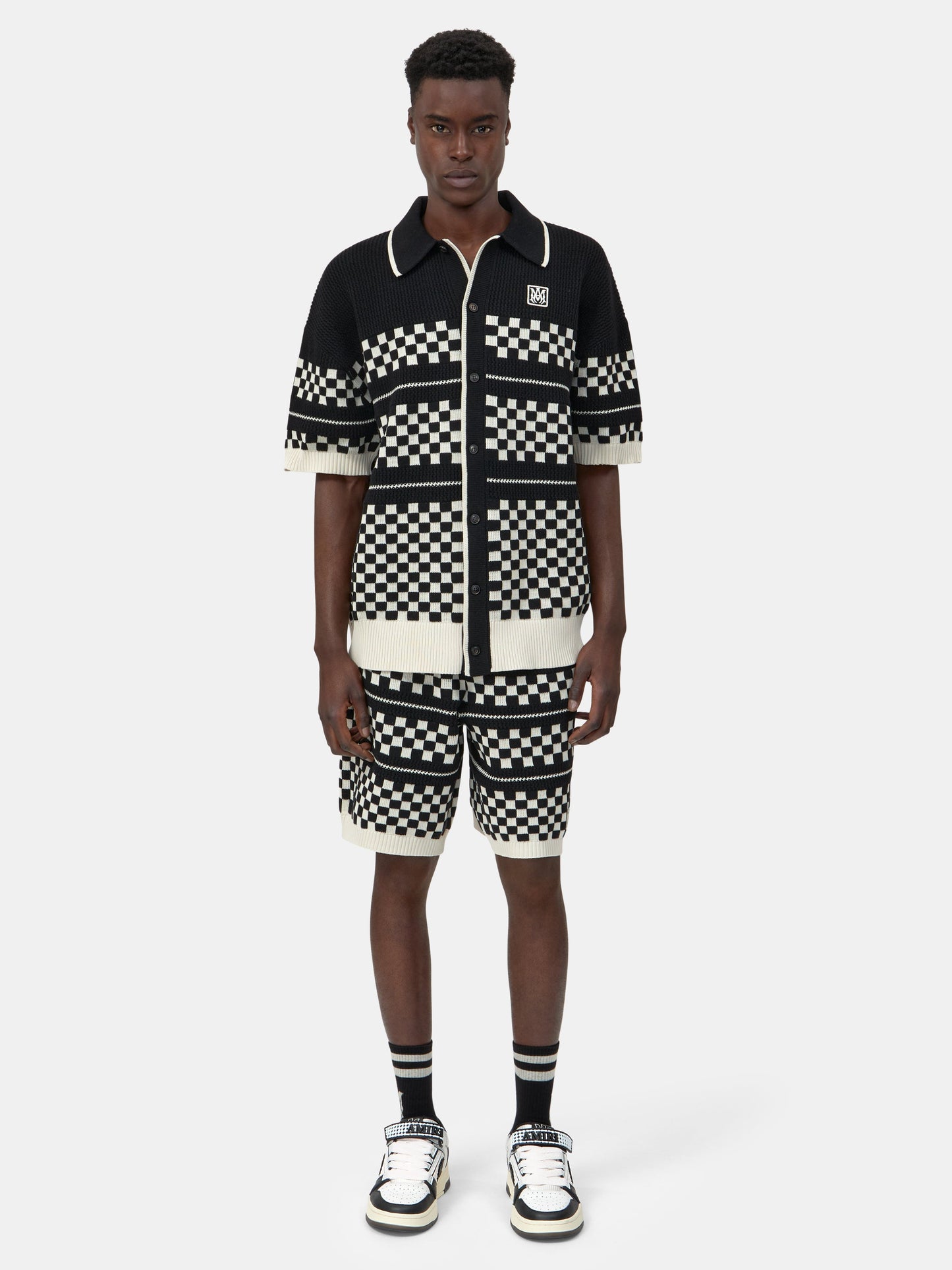 Checkered Mesh Shirt - Black | Amiri Featured