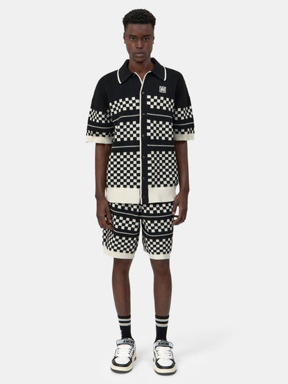Checkered Mesh Shirt - Black | Amiri Featured