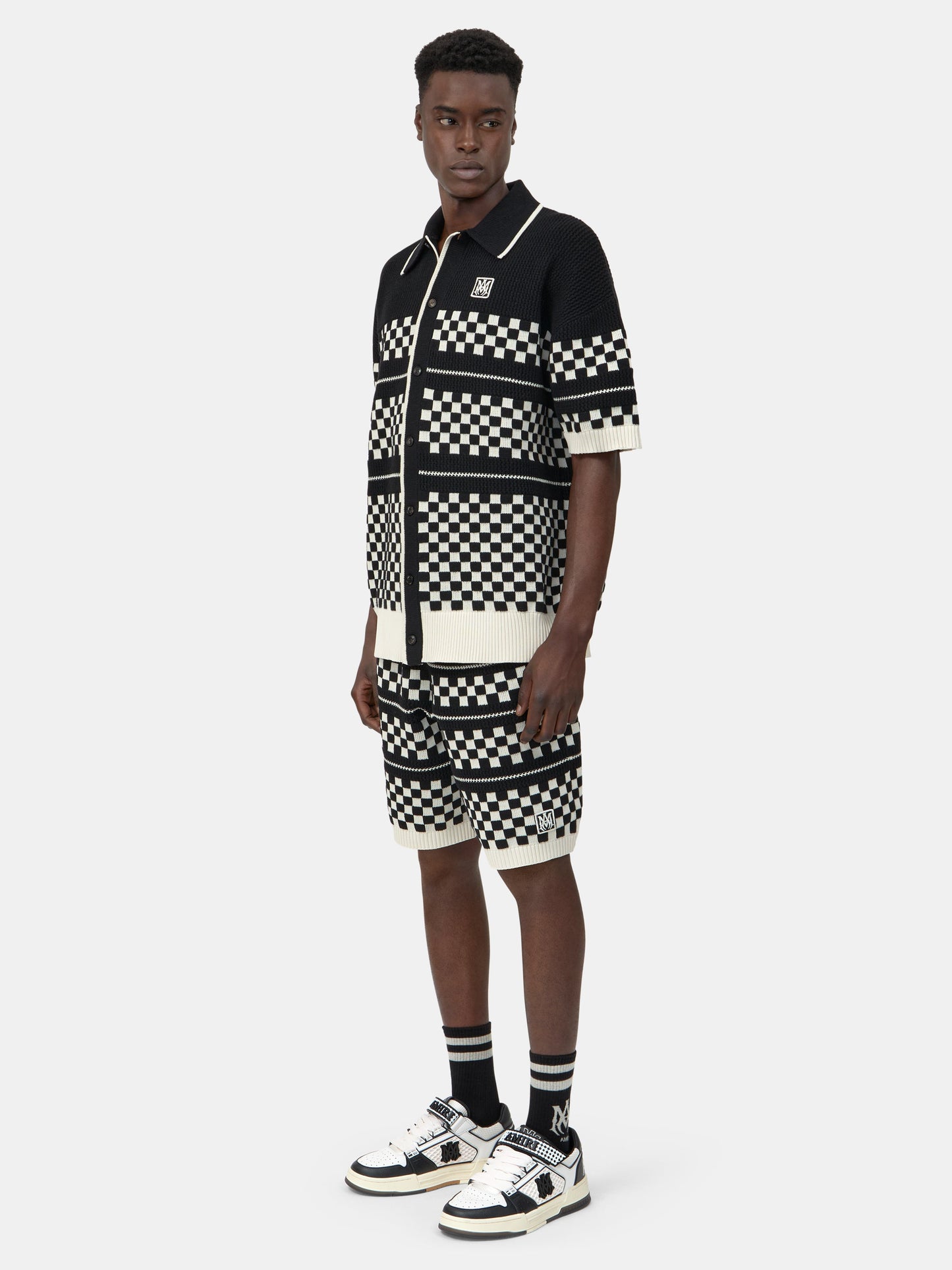Checkered Mesh Shirt - Black | Amiri Featured