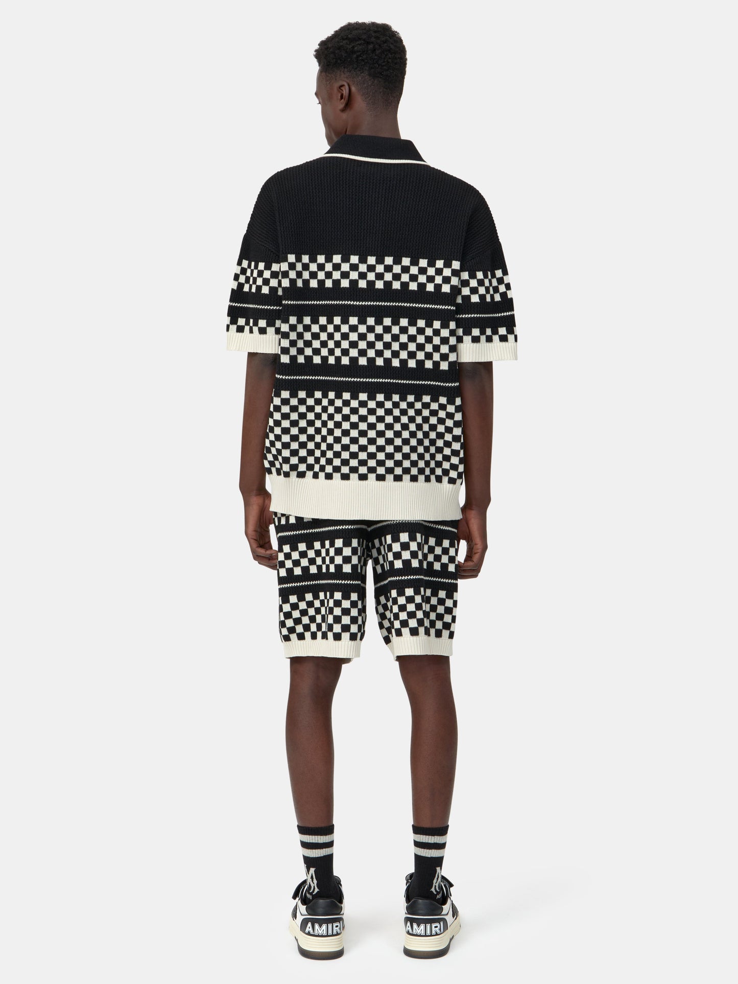 Checkered Mesh Shirt - Black | Amiri Featured
