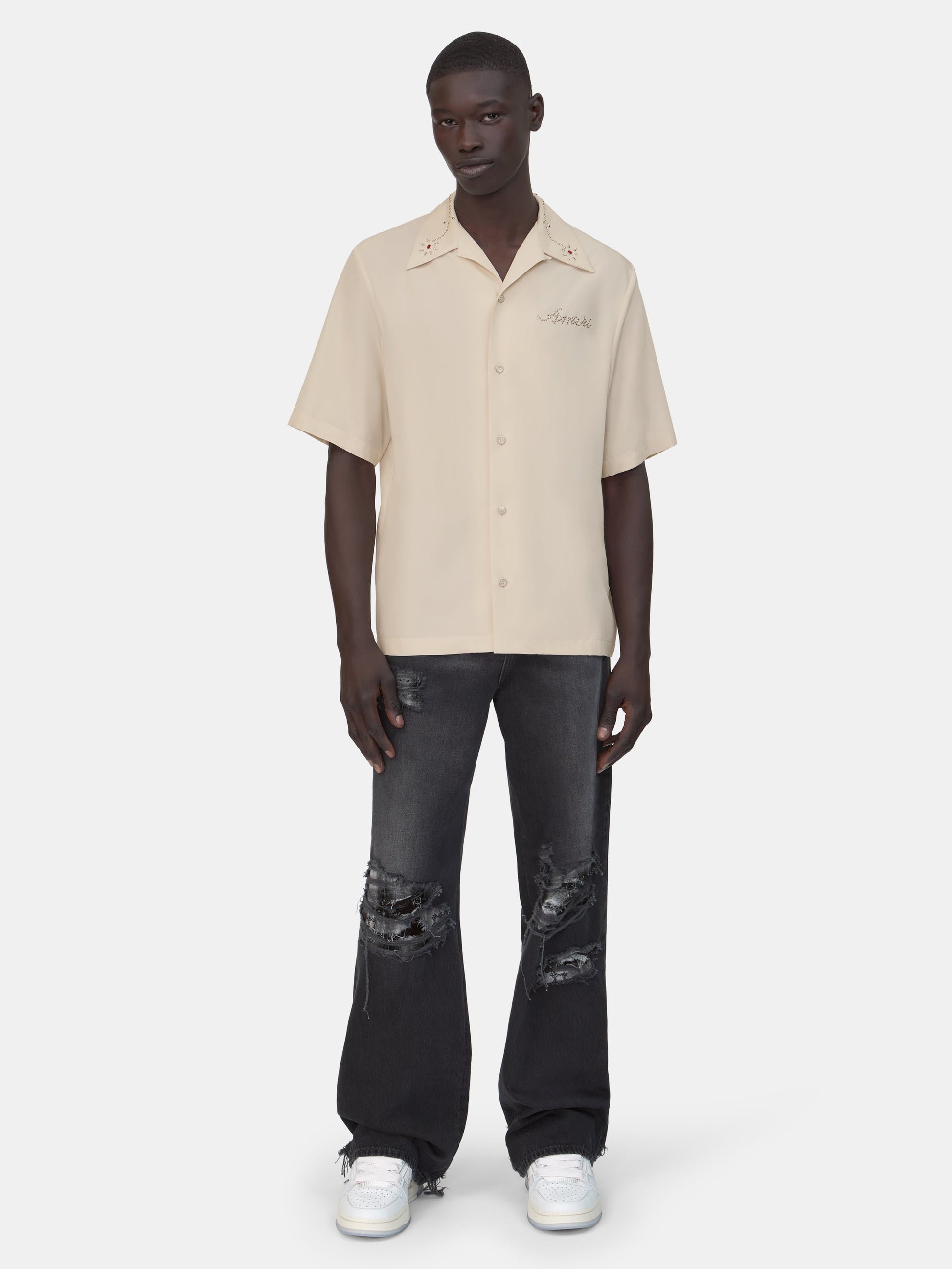 Amiri Stud Camp Shirt - Ivory | Amiri Affordable