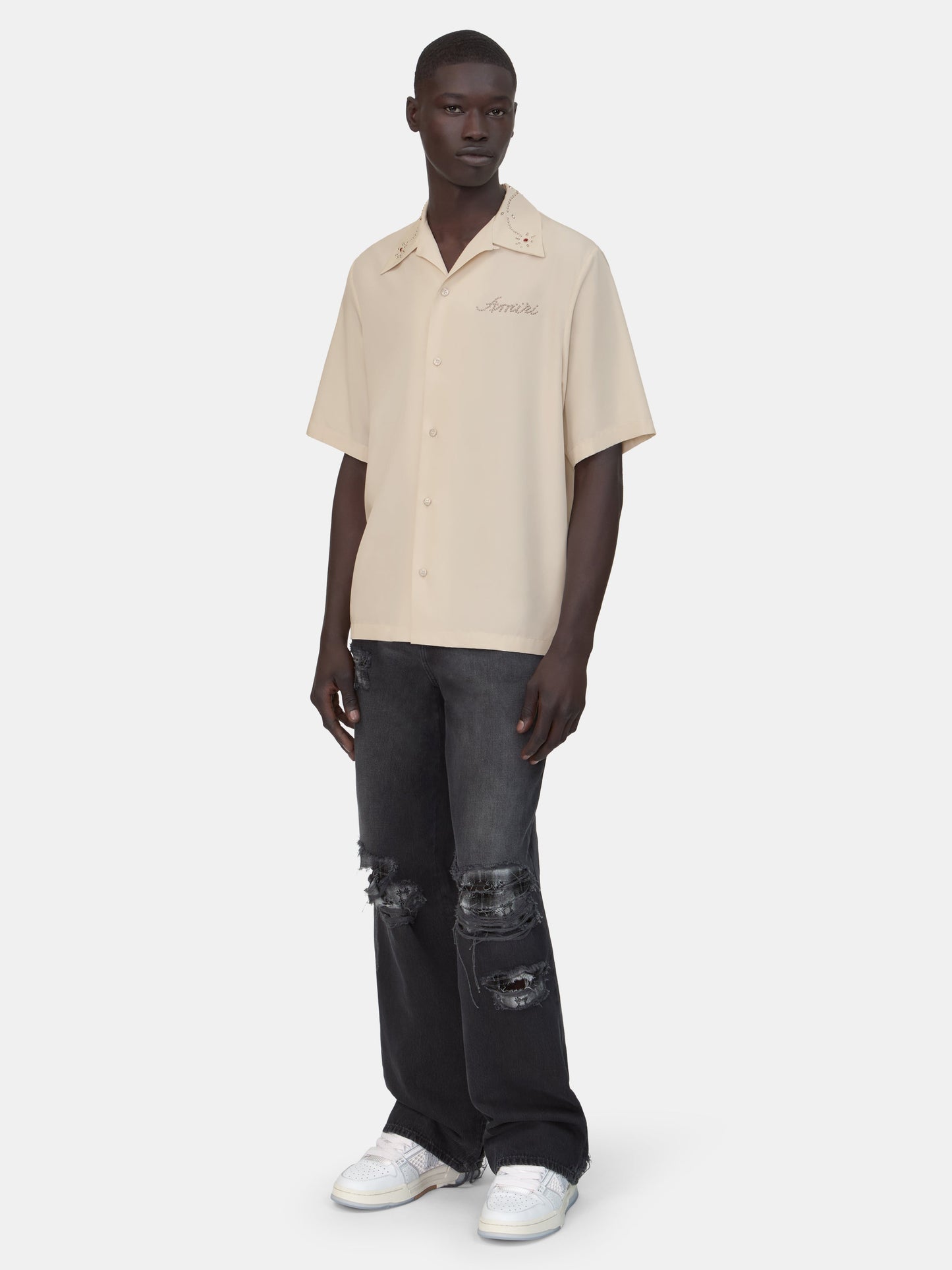 Amiri Stud Camp Shirt - Ivory | Amiri Affordable