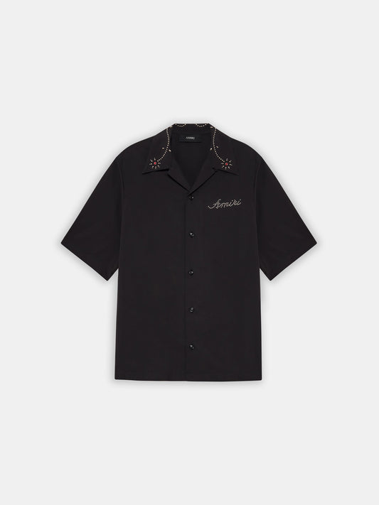 Amiri Stud Camp Shirt - Black | Amiri Budget Friendly