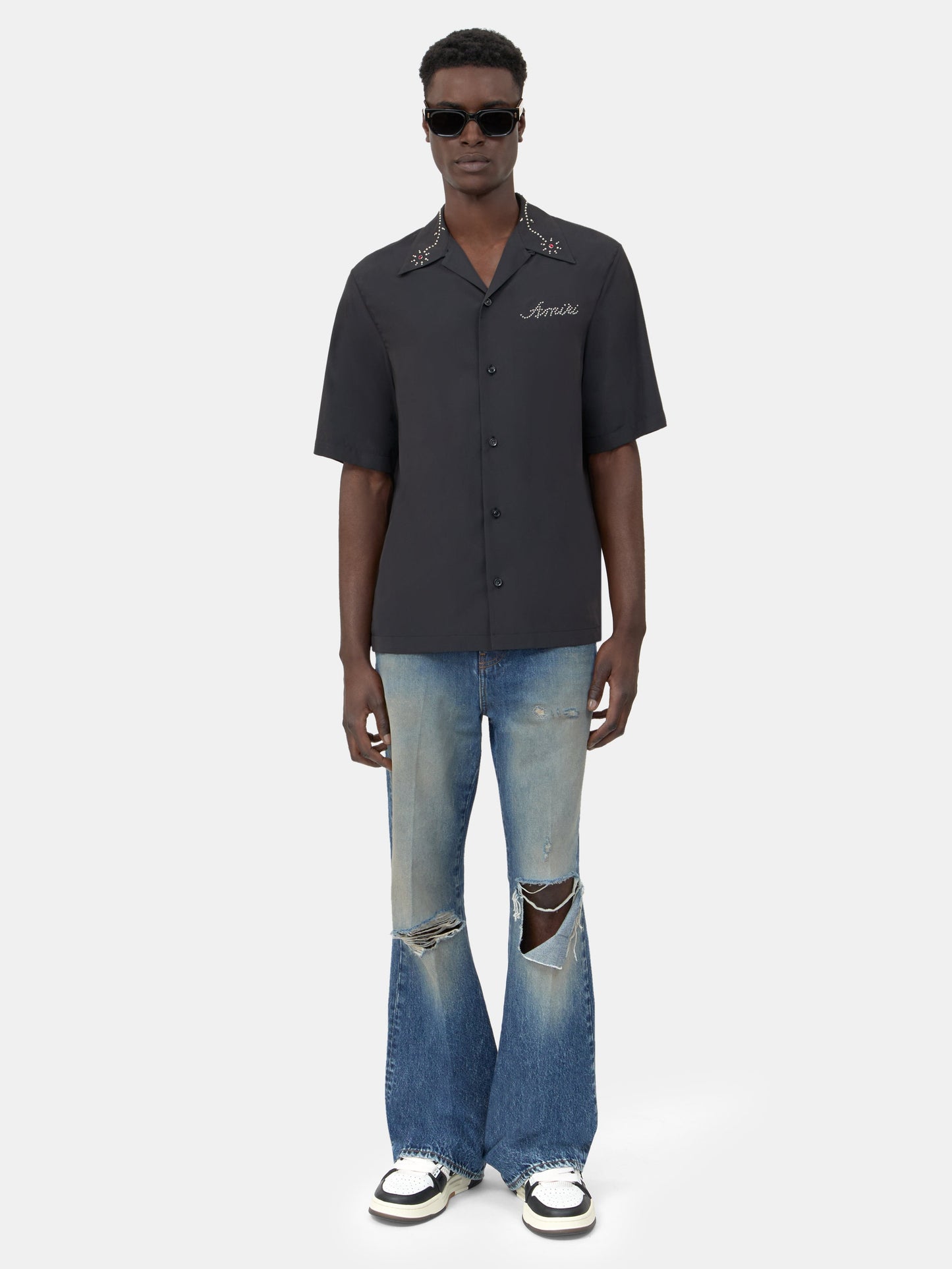 Amiri Stud Camp Shirt - Black | Amiri Budget Friendly