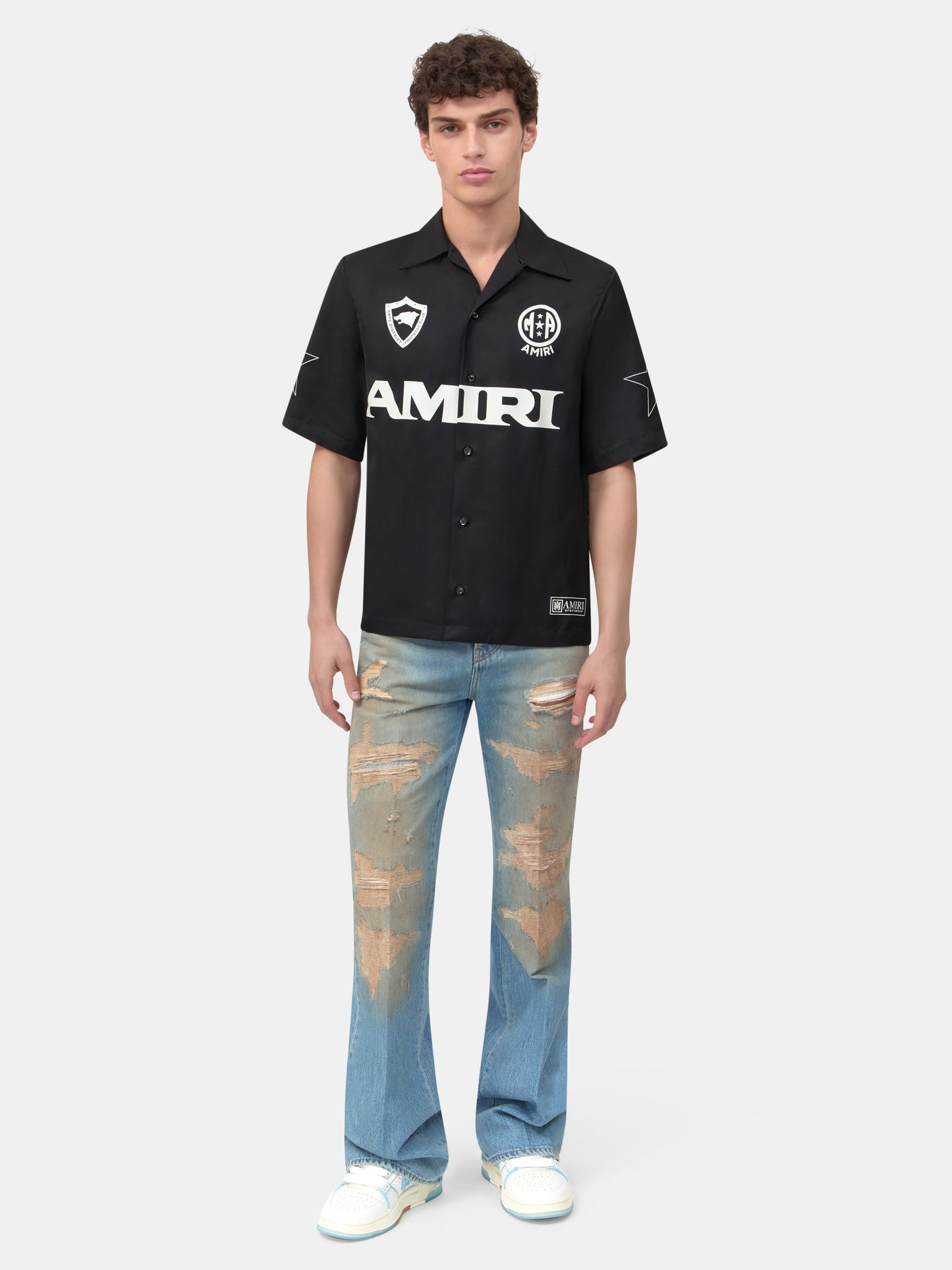 Amiri Sport Camp Shirt - Black | Amiri Great Deal