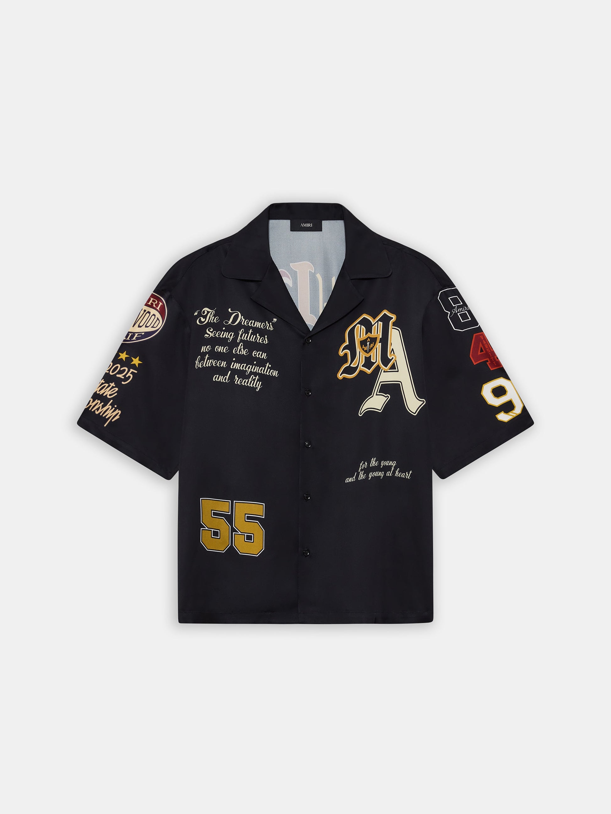 Varsity Patch Oversized Camp Shirt - Black | Amiri Special Offer