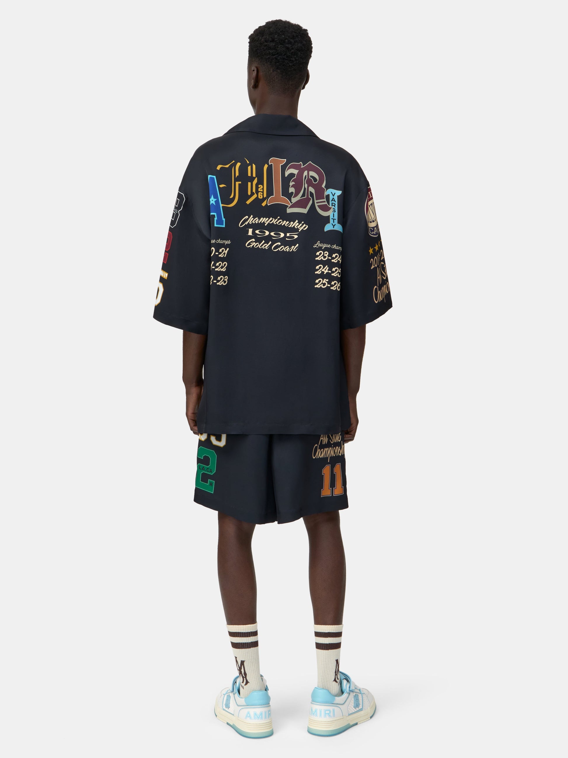 Varsity Patch Oversized Camp Shirt - Black | Amiri Special Offer