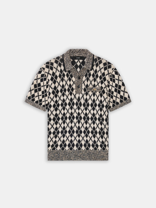 Argyle Polo - Black | Amiri Great Deal