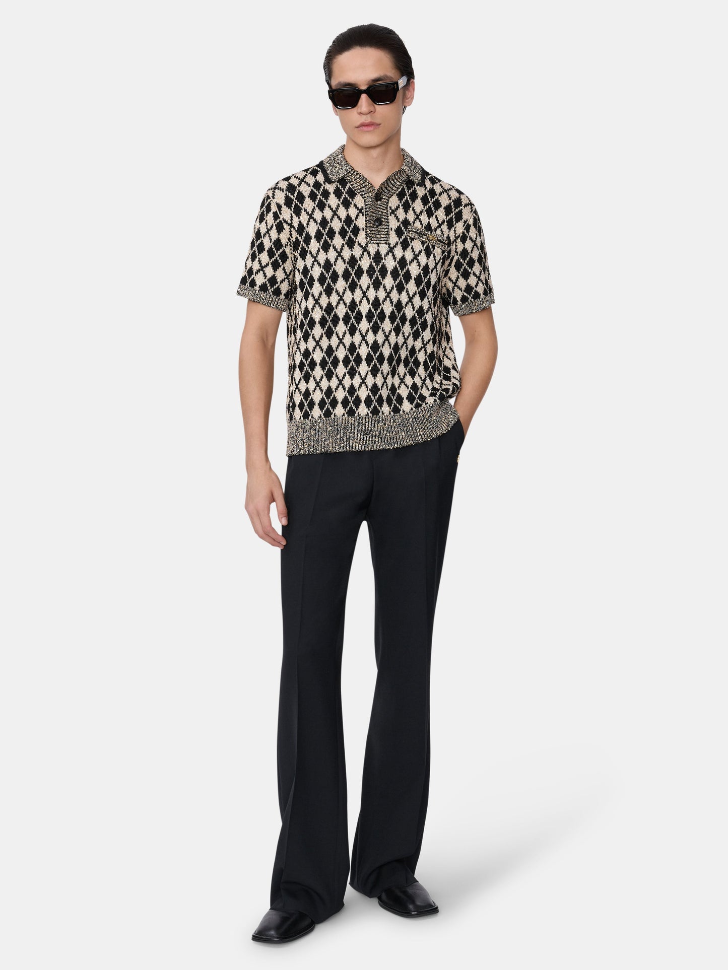Argyle Polo - Black | Amiri Great Deal