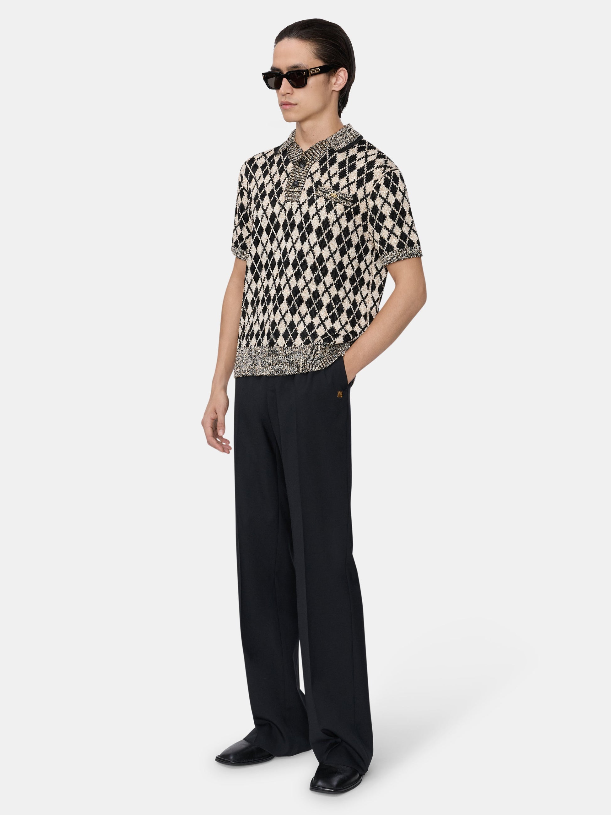 Argyle Polo - Black | Amiri Great Deal