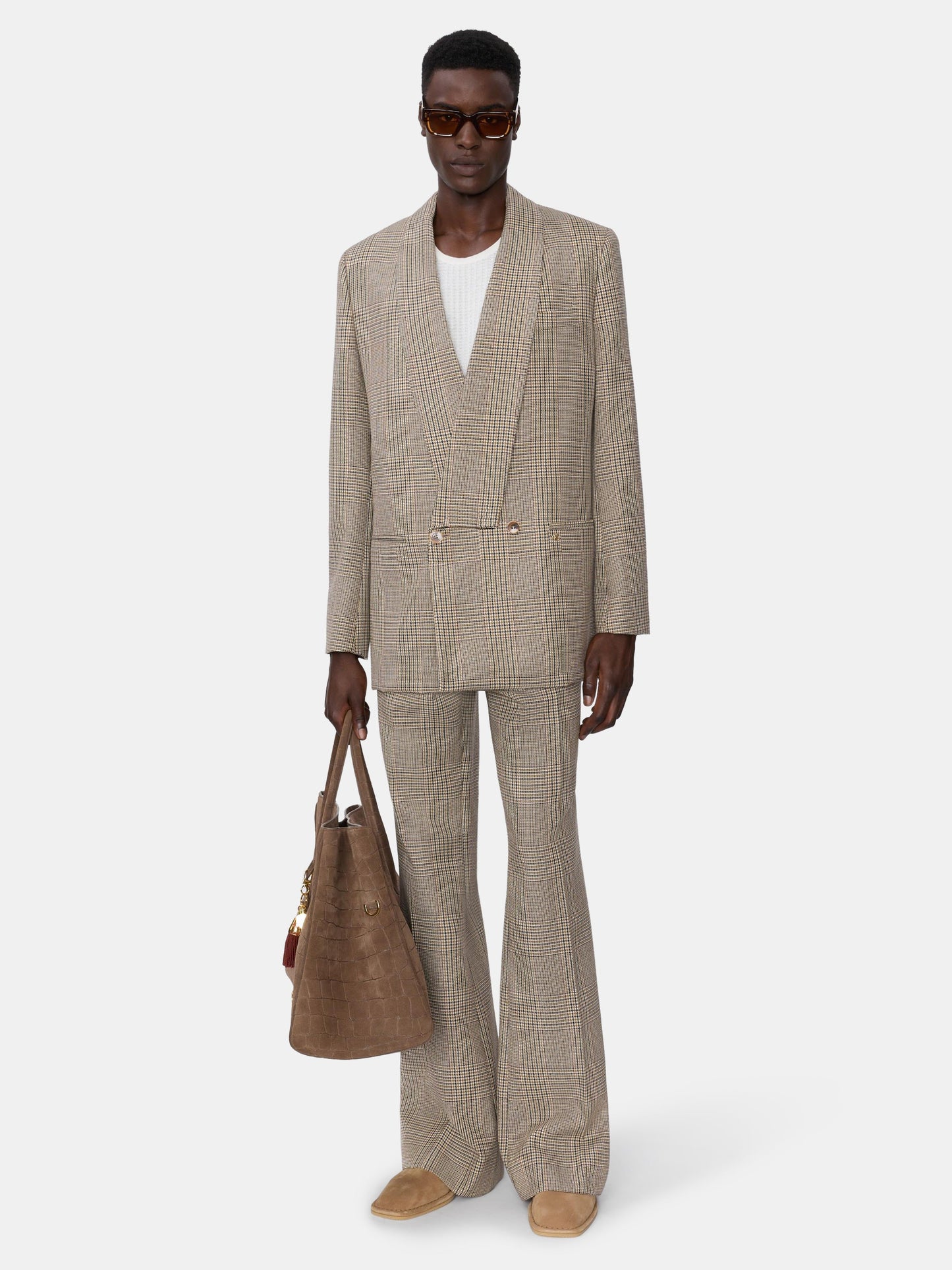 Check Double-Breasted Blazer - Taupe | Amiri Special Offer
