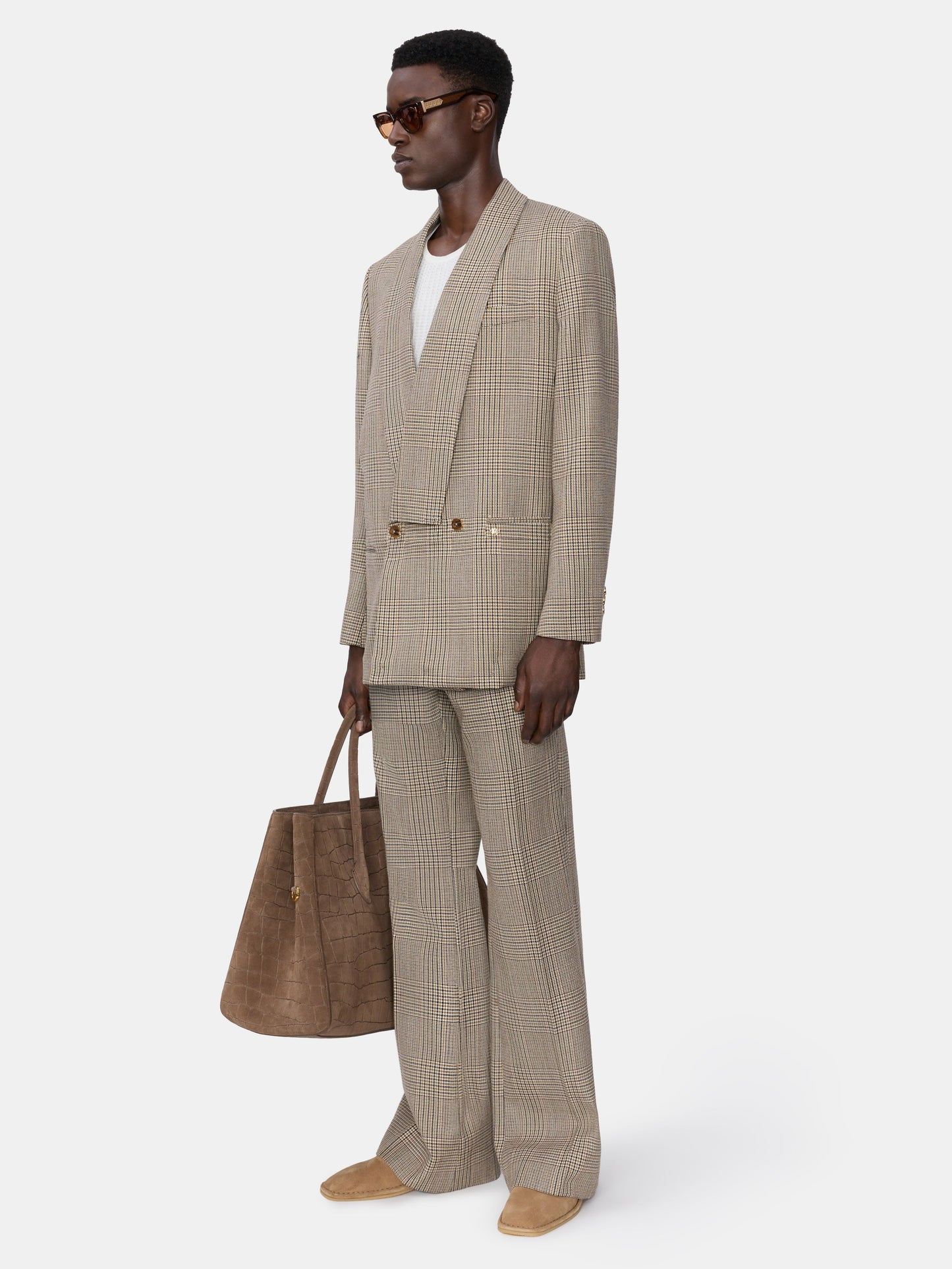 Check Double-Breasted Blazer - Taupe | Amiri Special Offer