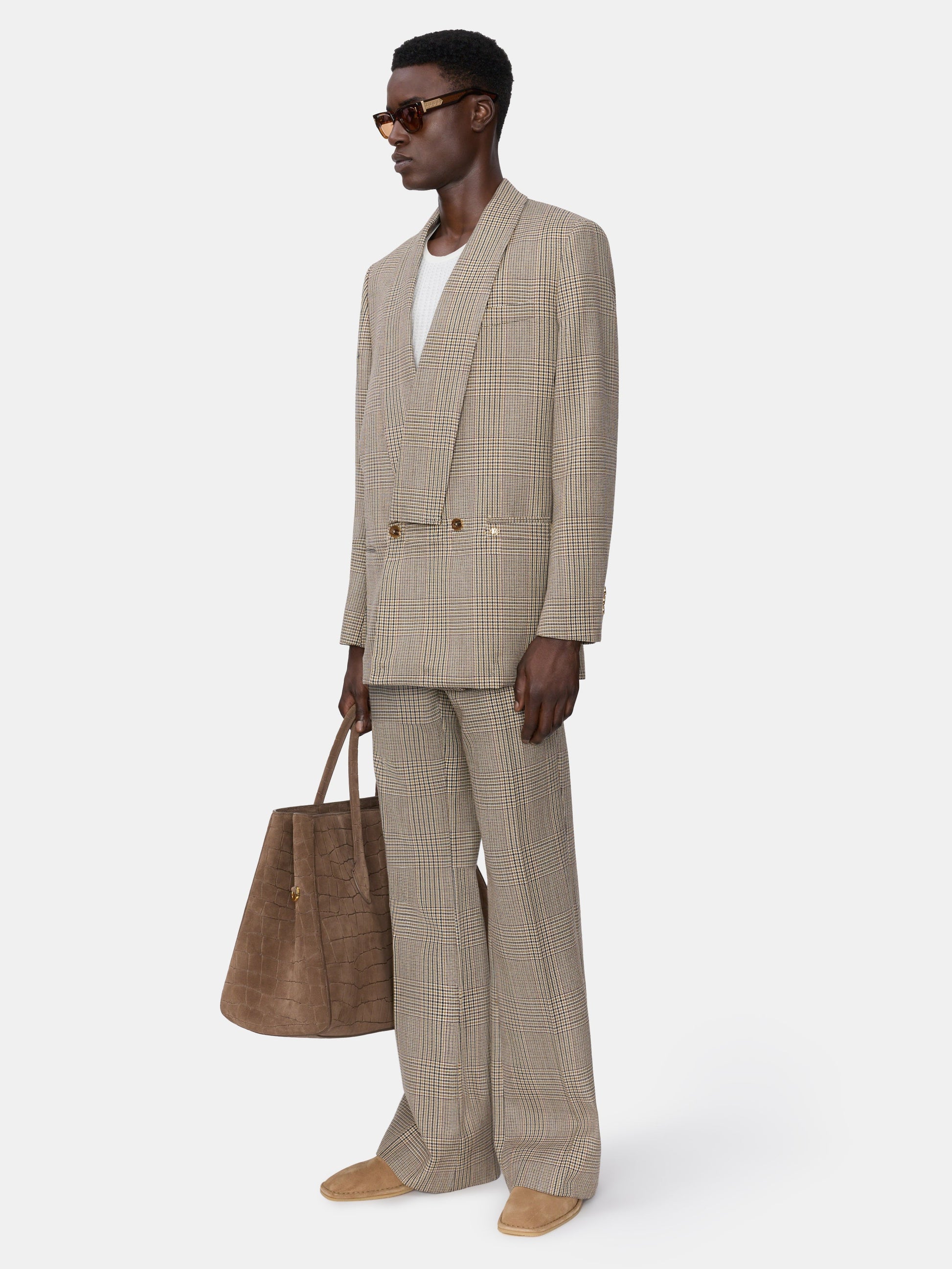 Check Boot Cut Pant - Taupe | Amiri Featured
