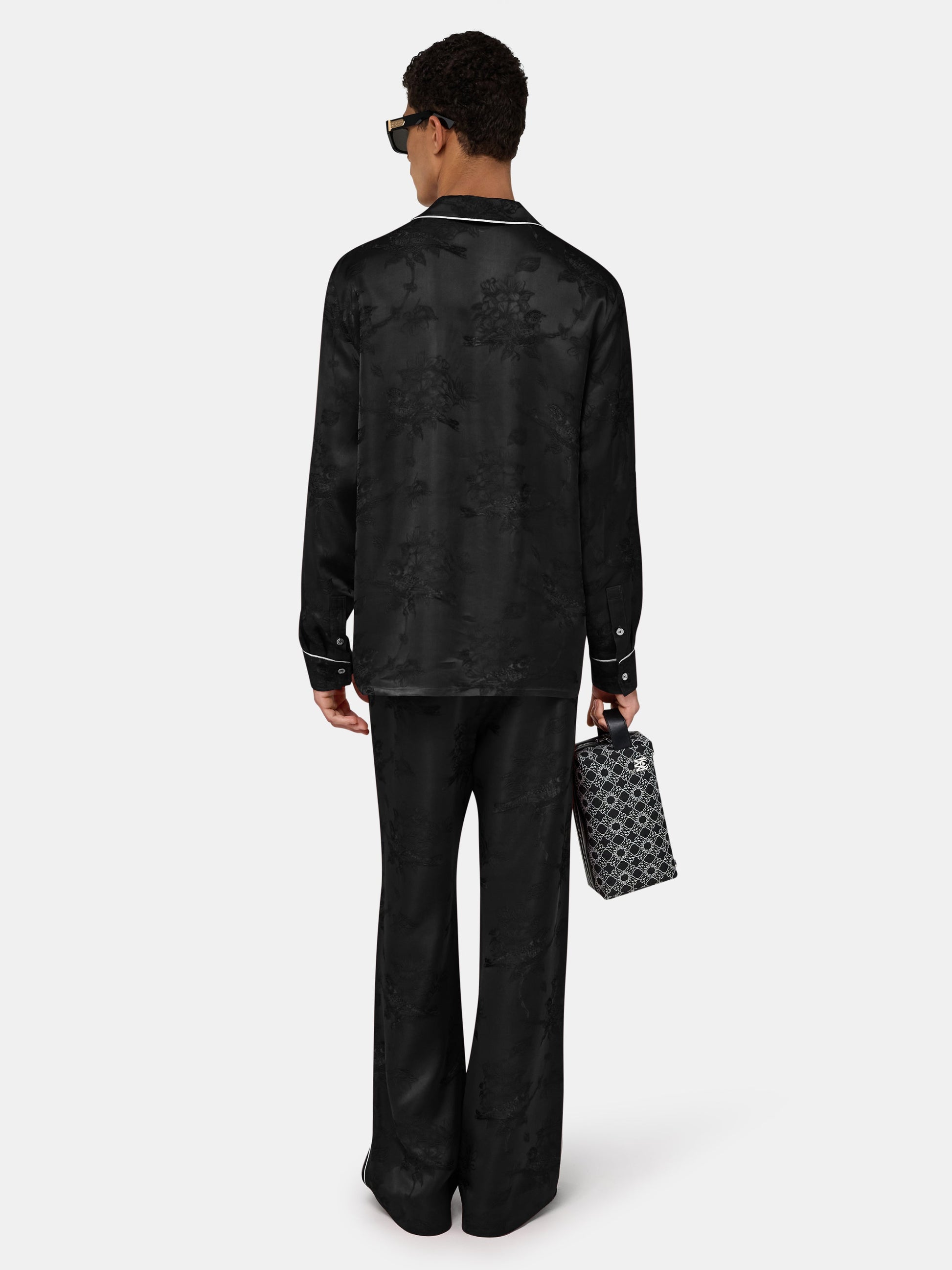 Floral Jacquard Pajama Shirt - Black | Amiri Best Seller