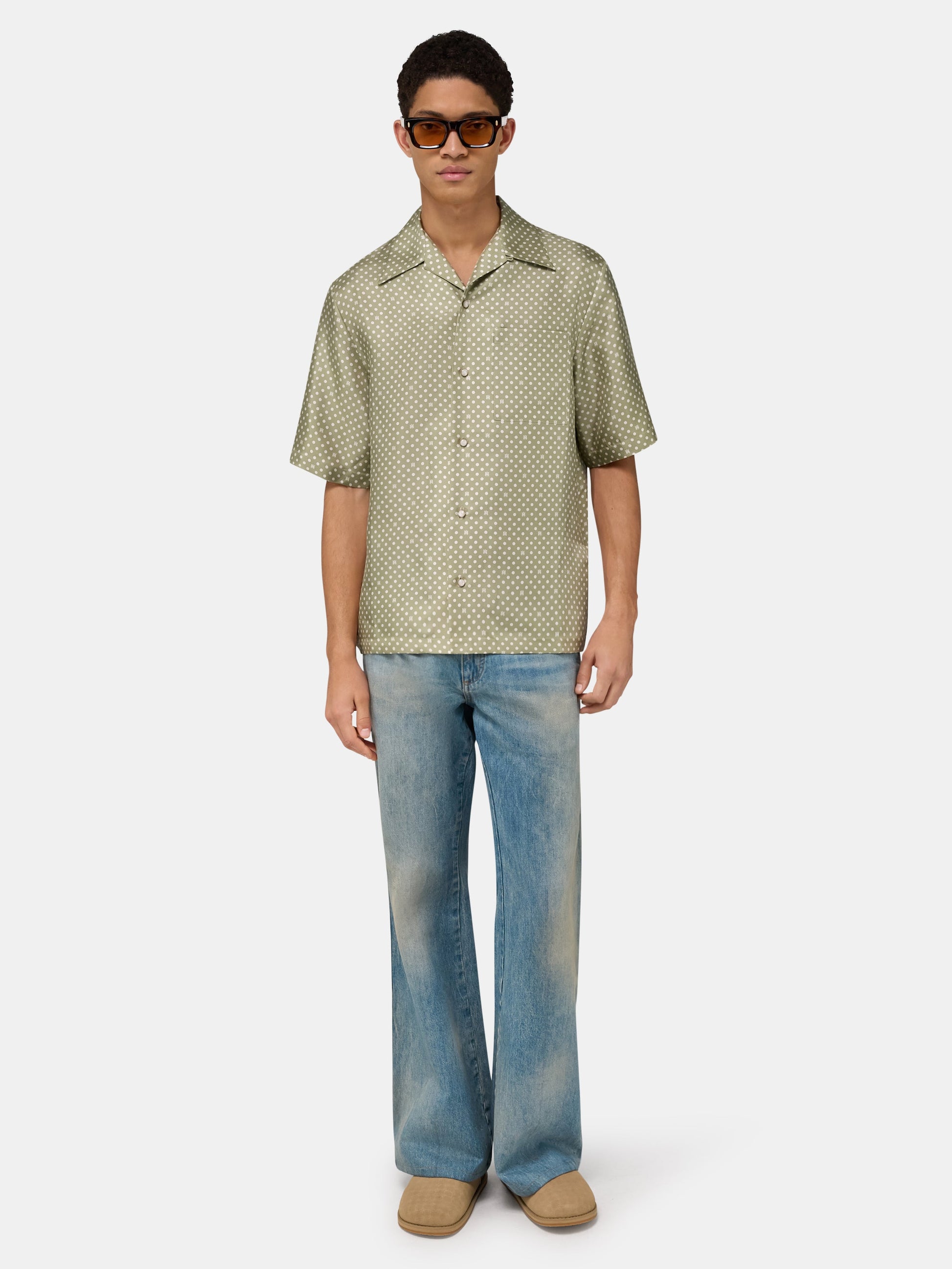 Polka Dot Camp Shirt - Green Tea | Amiri Online