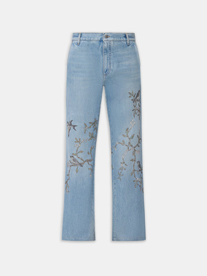 Floral Embellished Jean - Sunset Blue | Amiri Online