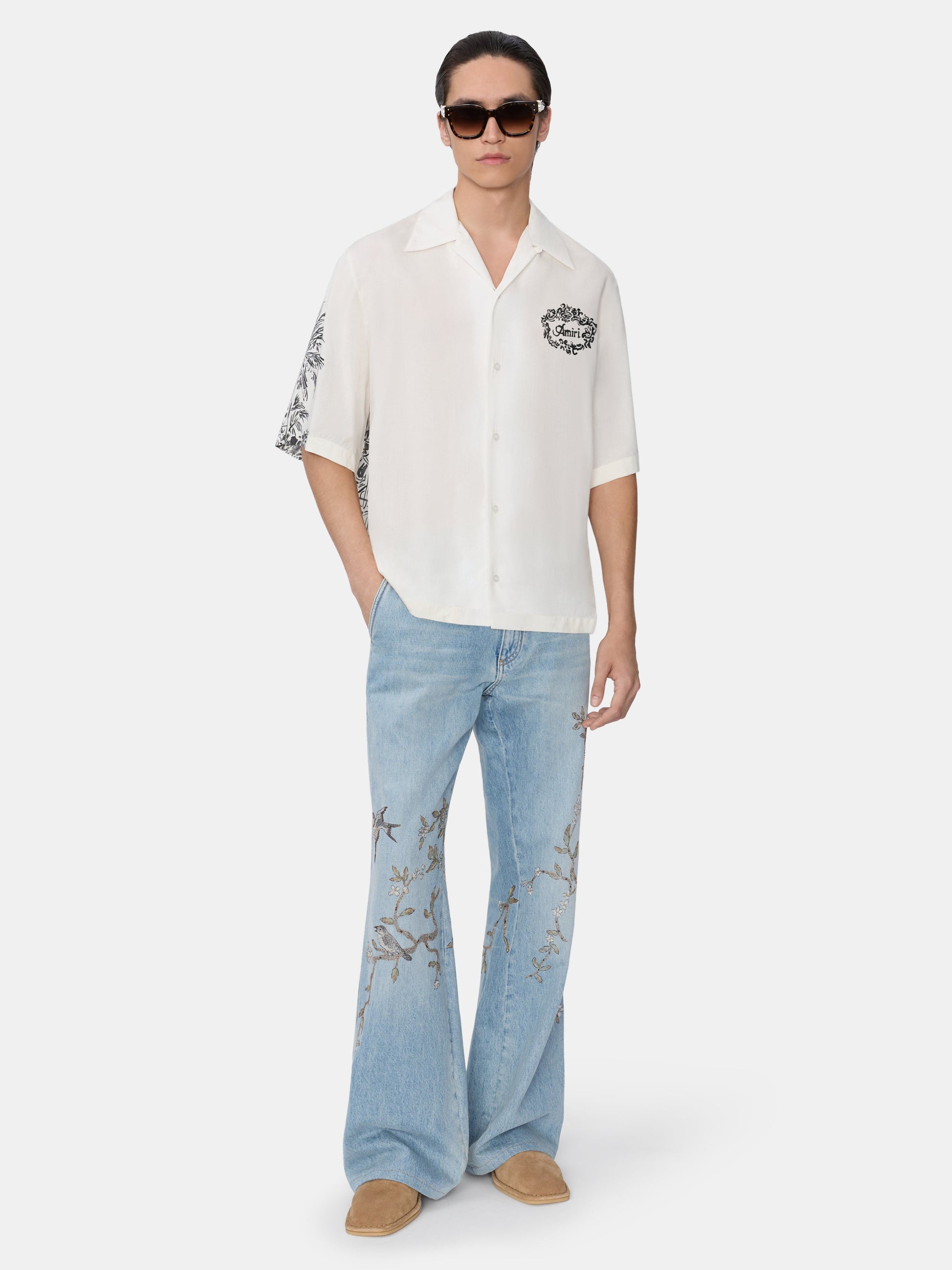 Floral Embellished Jean - Sunset Blue | Amiri Online