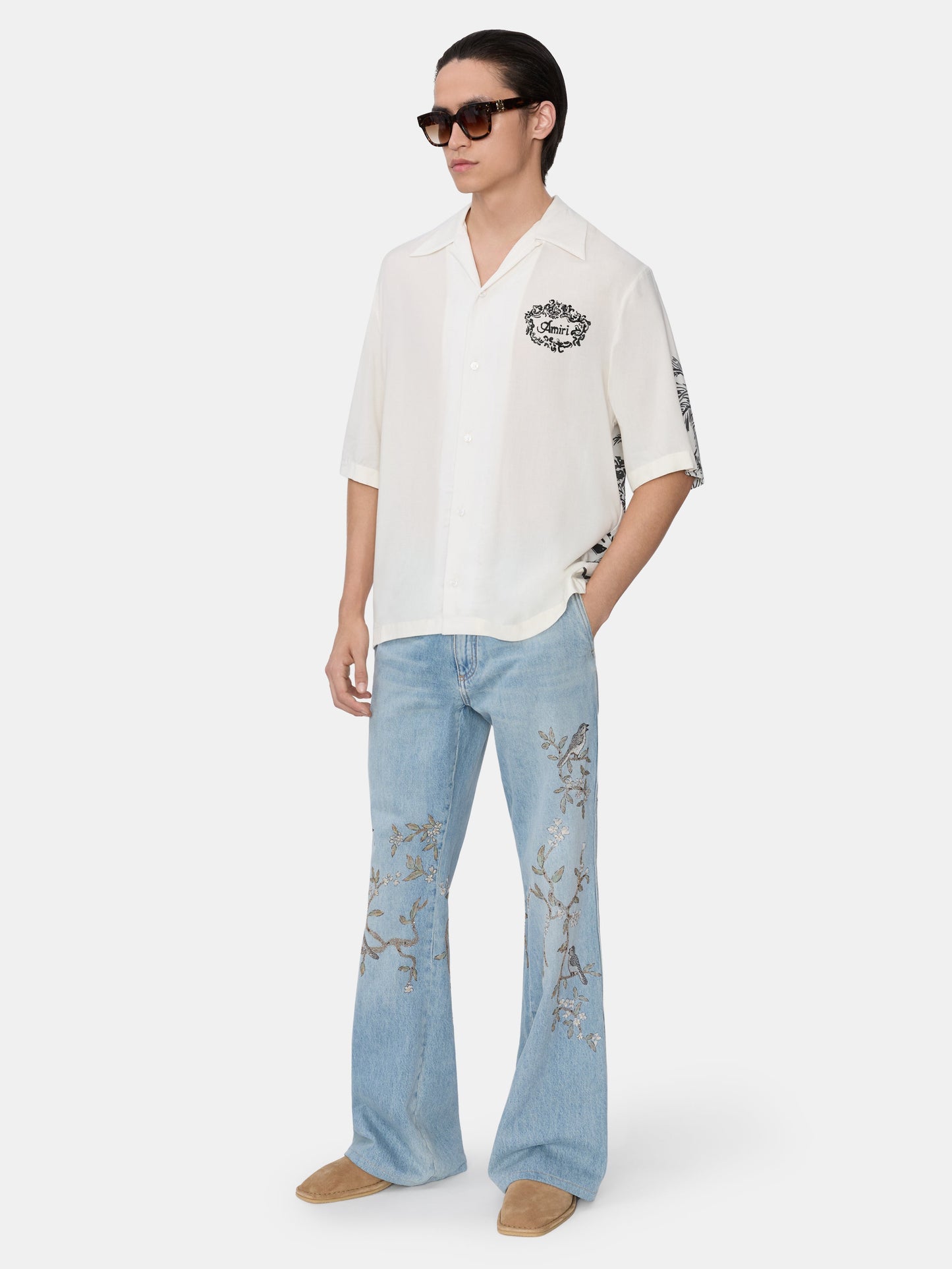 Floral Embellished Jean - Sunset Blue | Amiri Online