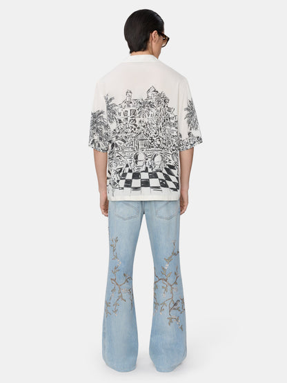 Floral Embellished Jean - Sunset Blue | Amiri Online