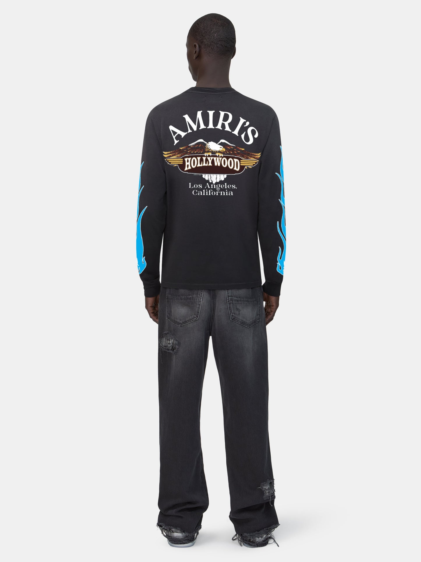 Amiri Eagle Flames Long Sleeve Tee - Black | Amiri Best Seller