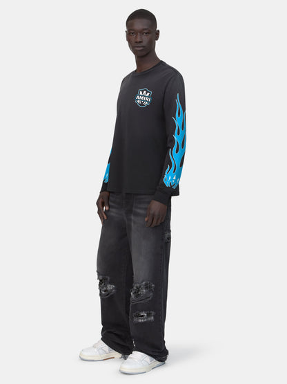 Amiri Eagle Flames Long Sleeve Tee - Black | Amiri Best Seller