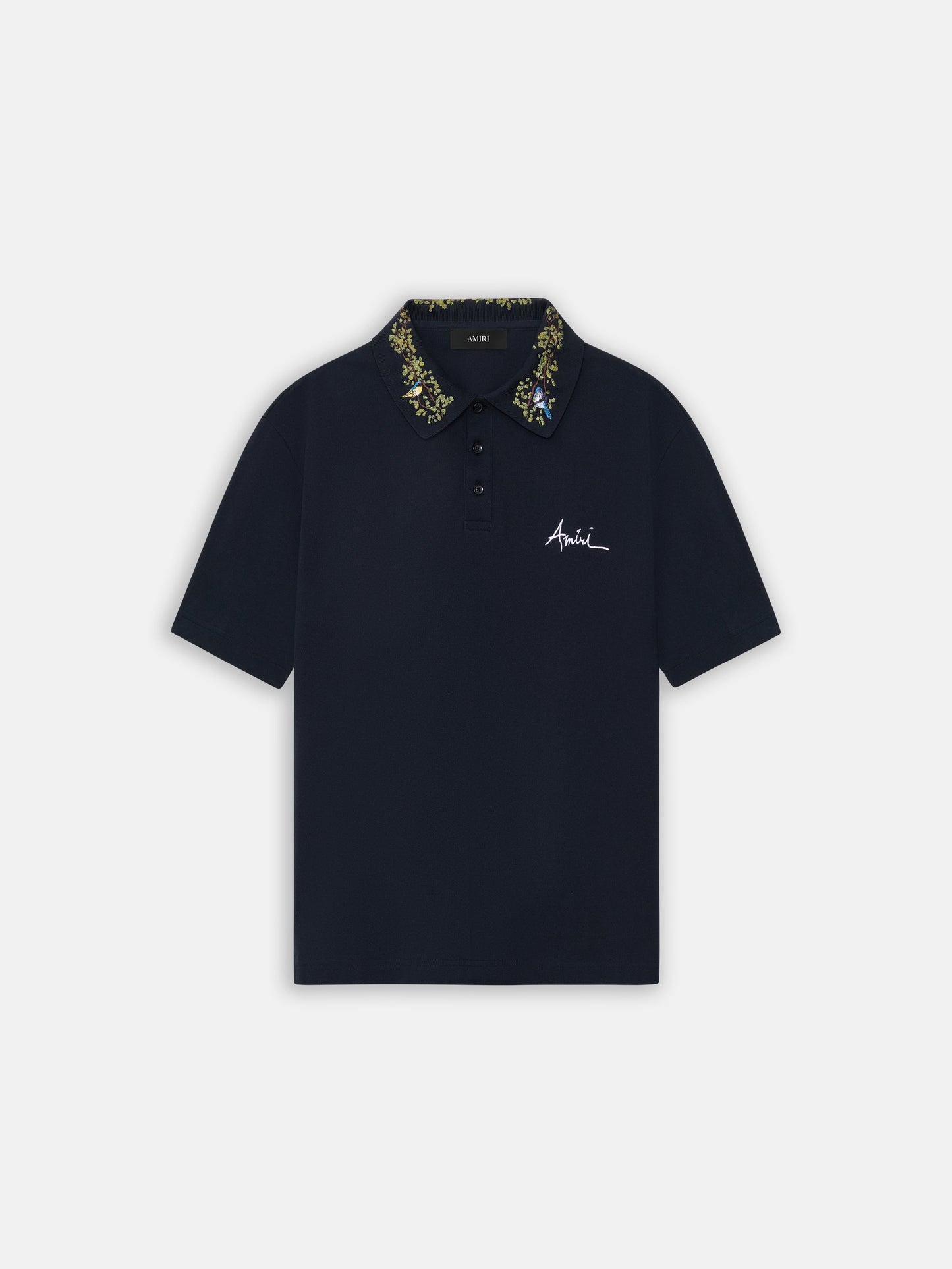 Amiri Floral Collar Polo - Black | Amiri Special Offer