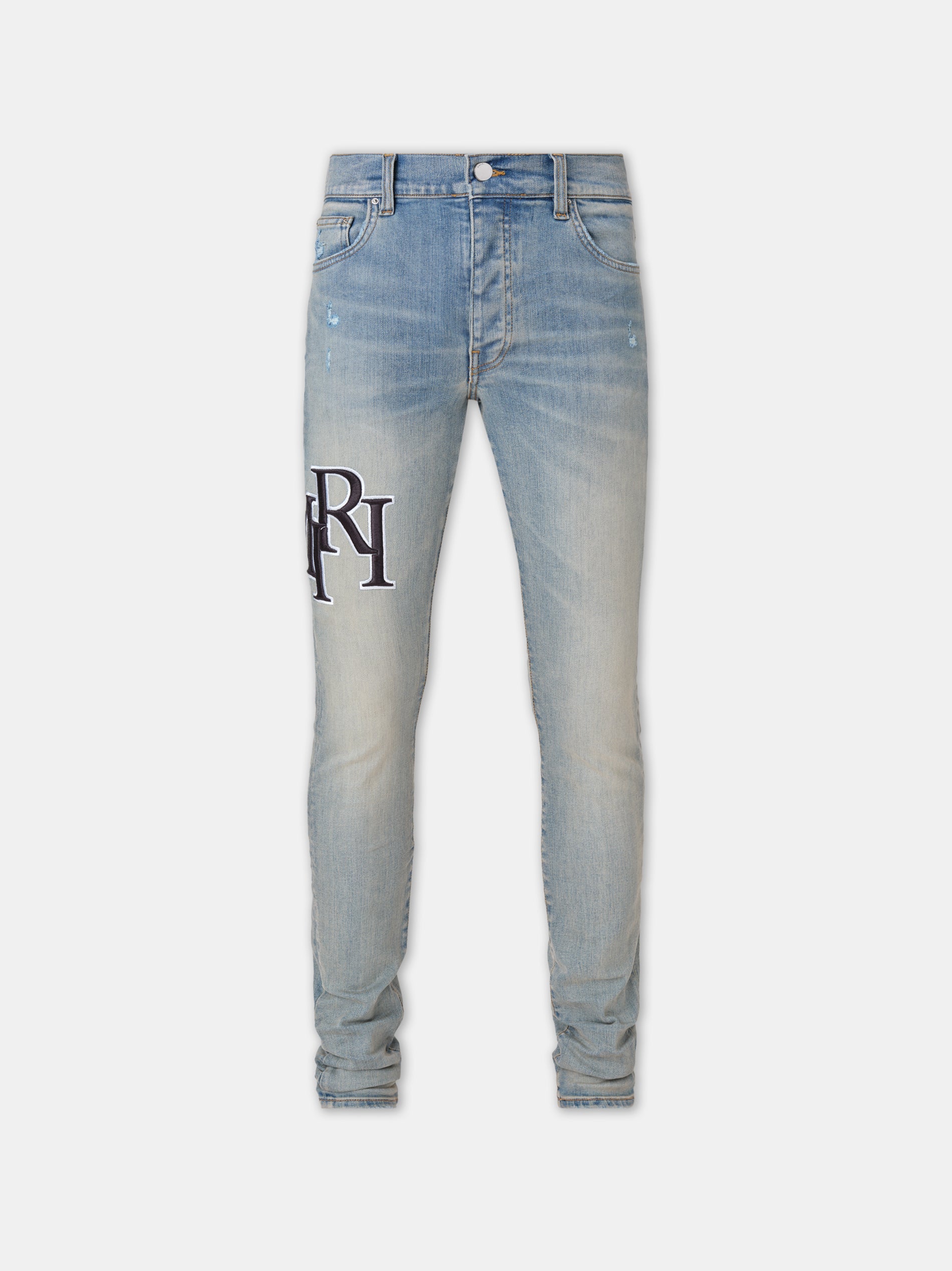 Staggered Embroidered Logo Jean - Antique Indigo | Amiri Best Seller