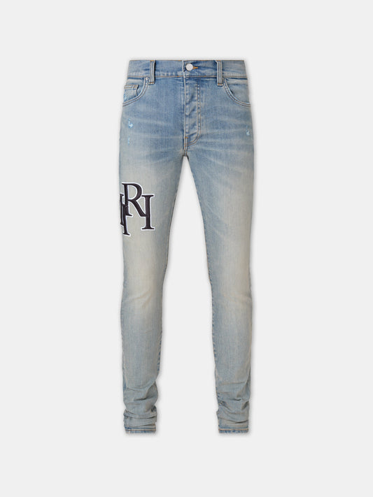Staggered Embroidered Logo Jean - Antique Indigo | Amiri Best Seller