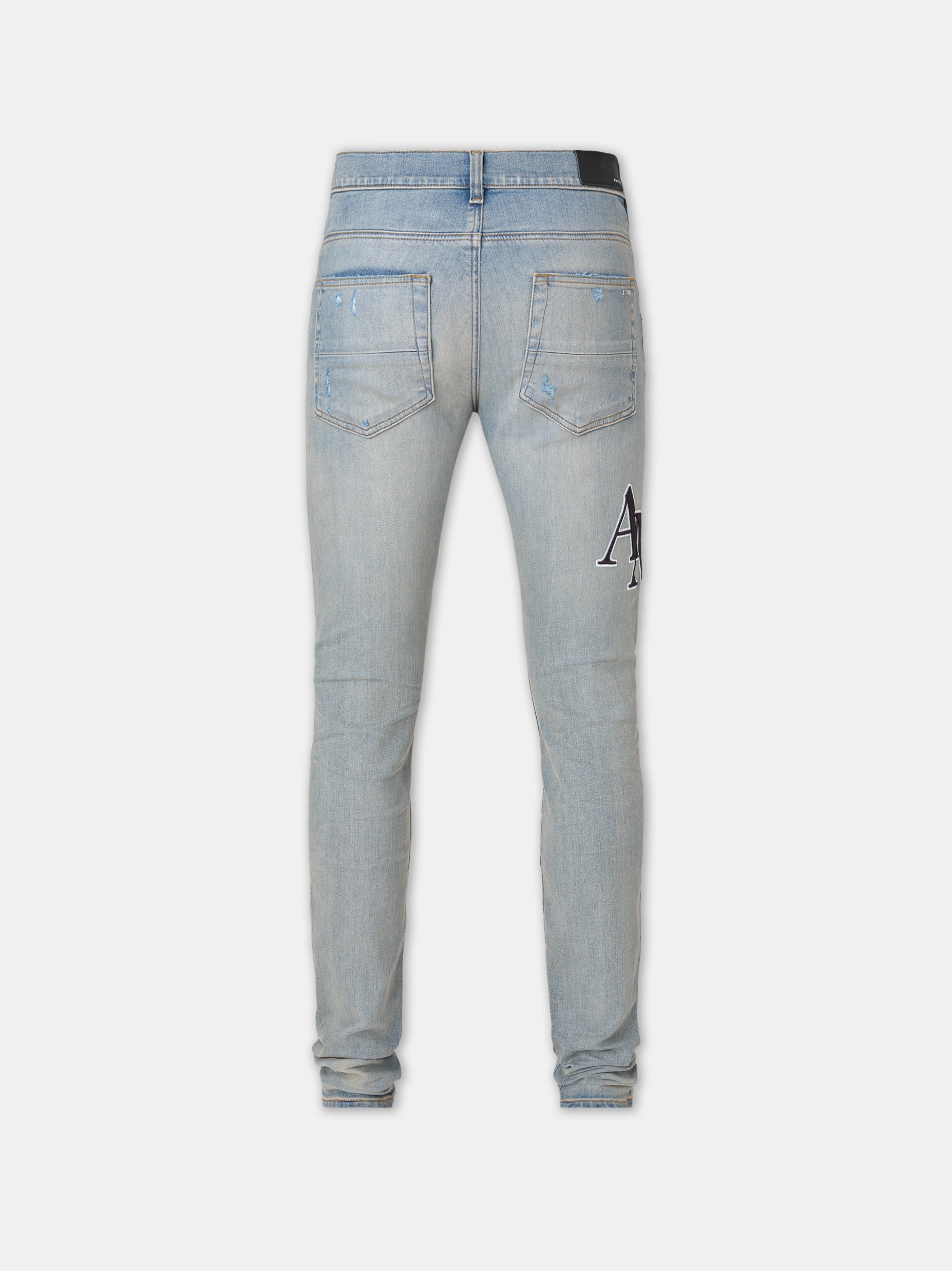 Staggered Embroidered Logo Jean - Antique Indigo | Amiri Best Seller