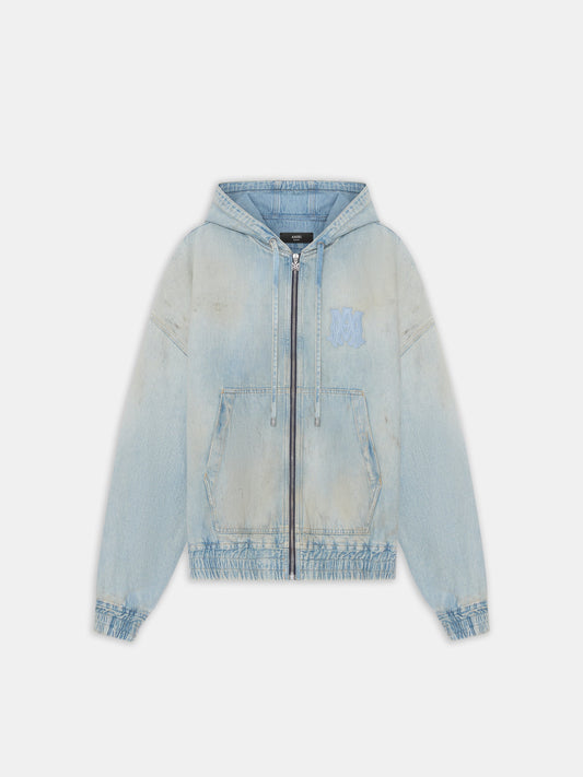 Ma Denim Zip Hoodie - Perfect Antique Indigo | Amiri Budget Friendly