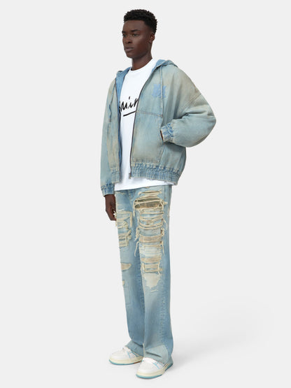 Ma Denim Zip Hoodie - Perfect Antique Indigo | Amiri Budget Friendly