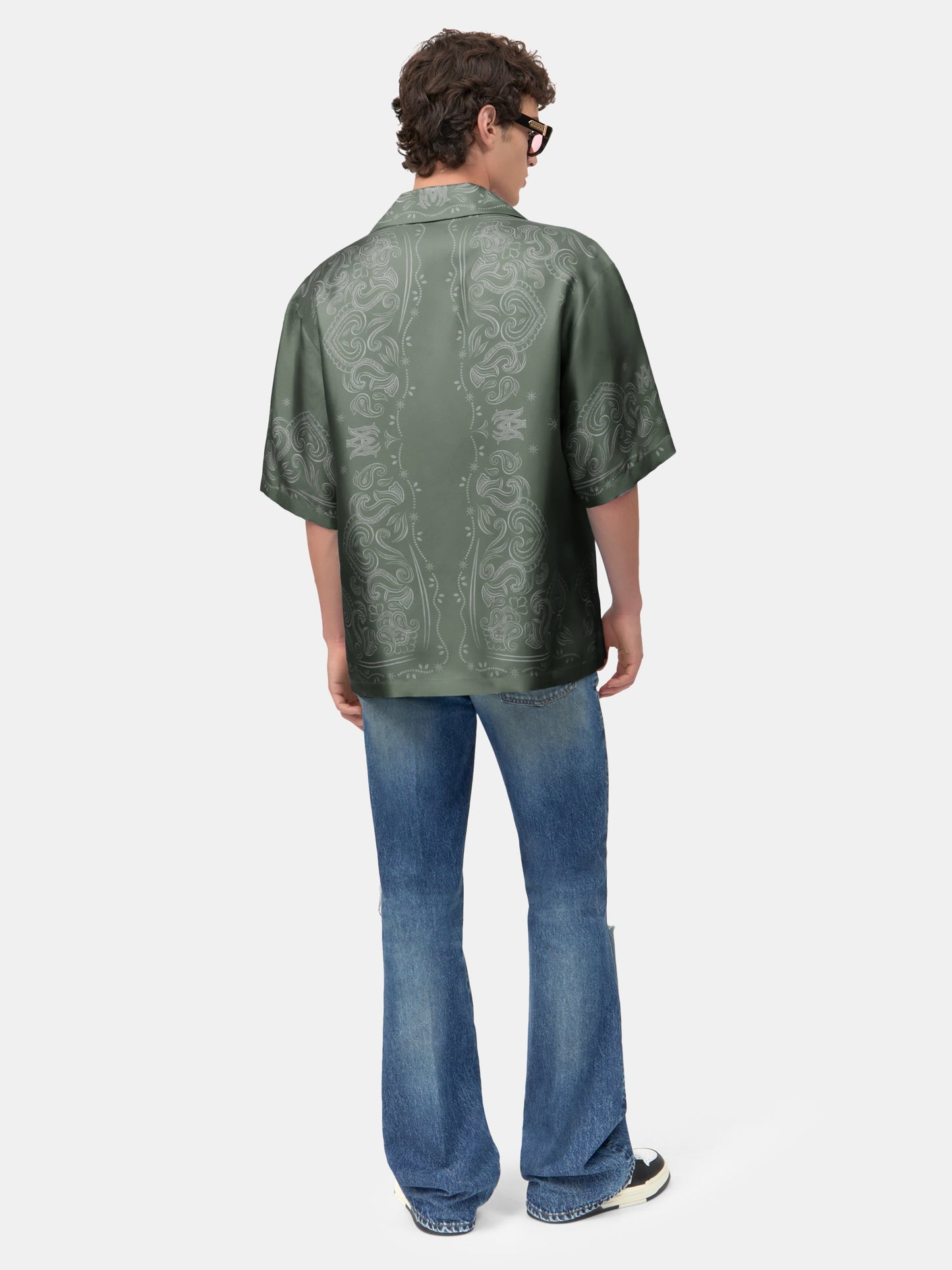 Bandana Paint Oversized Bowling Shirt - Dark Sage | Amiri Great Deal