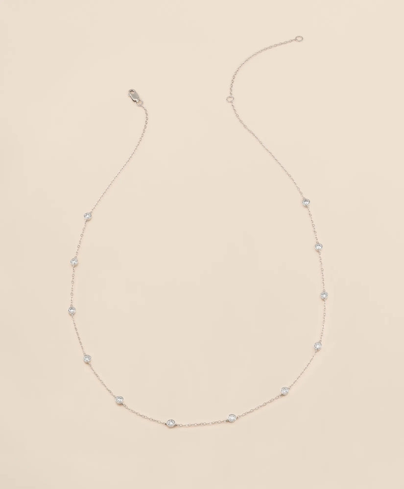1 CT. Lab-Grown Diamond 14k White Gold Station Necklace / Brooks Brothers Women