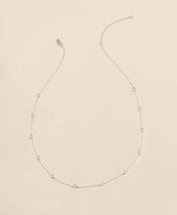 1 CT. Lab-Grown Diamond 14k White Gold Station Necklace / Brooks Brothers Women