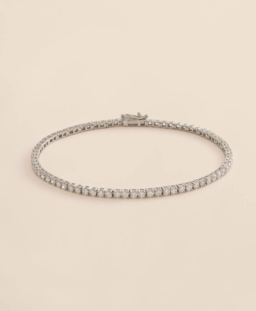 3 CT. Lab-Grown Diamond 14k White Gold Tennis Bracelet / Brooks Brothers Women