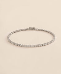 3 CT. Lab-Grown Diamond 14k White Gold Tennis Bracelet / Brooks Brothers Women