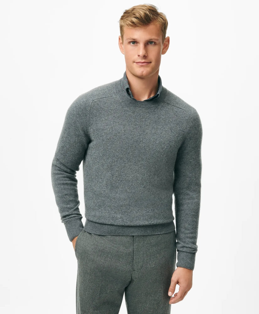3-Ply Cashmere Crewneck Saddle Shoulder Sweater / Brooks Brothers Men